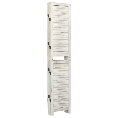 5-tlg. Raumteiler Antikweiß 178,5x166 cm Massivholz - Pazzar.ch