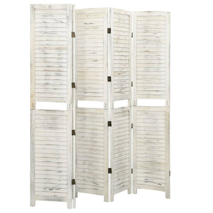 5-tlg. Raumteiler Antikweiß 178,5x166 cm Massivholz - Pazzar.ch
