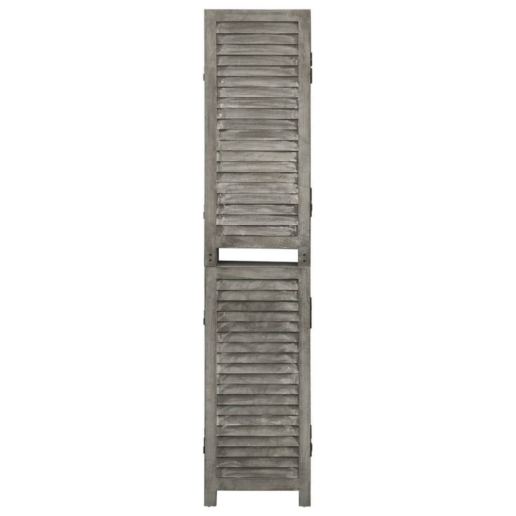 6-tlg. Raumteiler Grau 214x166 cm Massivholz - Pazzar.ch