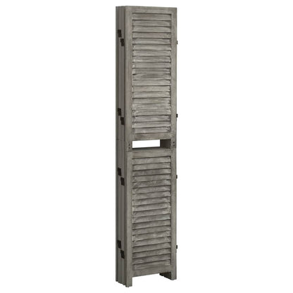 6-tlg. Raumteiler Grau 214x166 cm Massivholz - Pazzar.ch