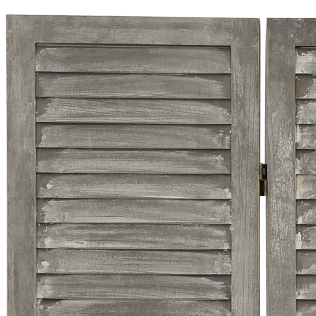 6-tlg. Raumteiler Grau 214x166 cm Massivholz - Pazzar.ch