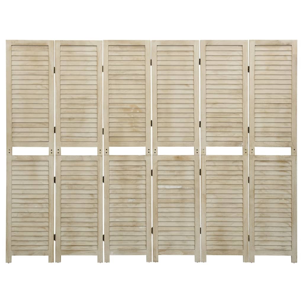 6-tlg. Raumteiler 210x165 cm Massivholz Paulownia - Pazzar.ch