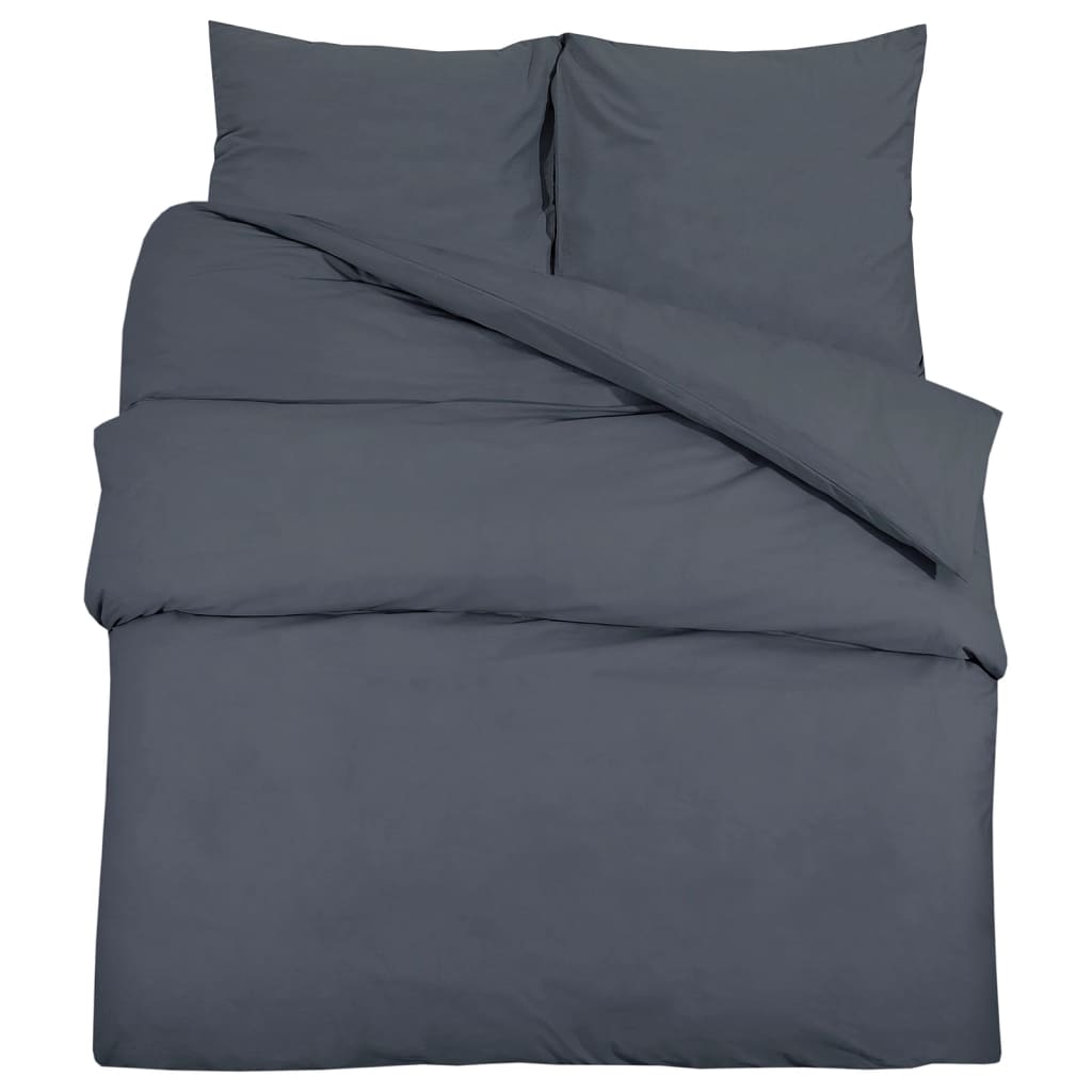 Bettwäsche-Set Anthrazit 155x220 cm Leichte Mikrofaser - Pazzar.ch