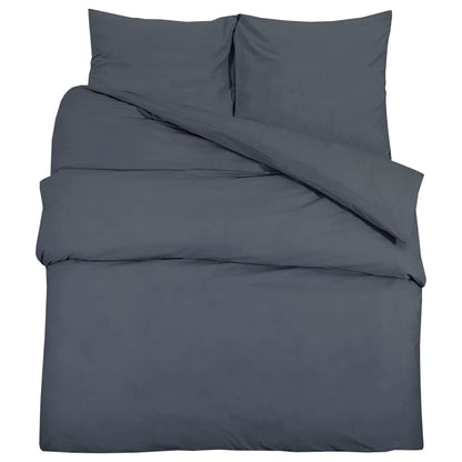 Bettwäsche-Set Anthrazit 155x220 cm Leichte Mikrofaser - Pazzar.ch