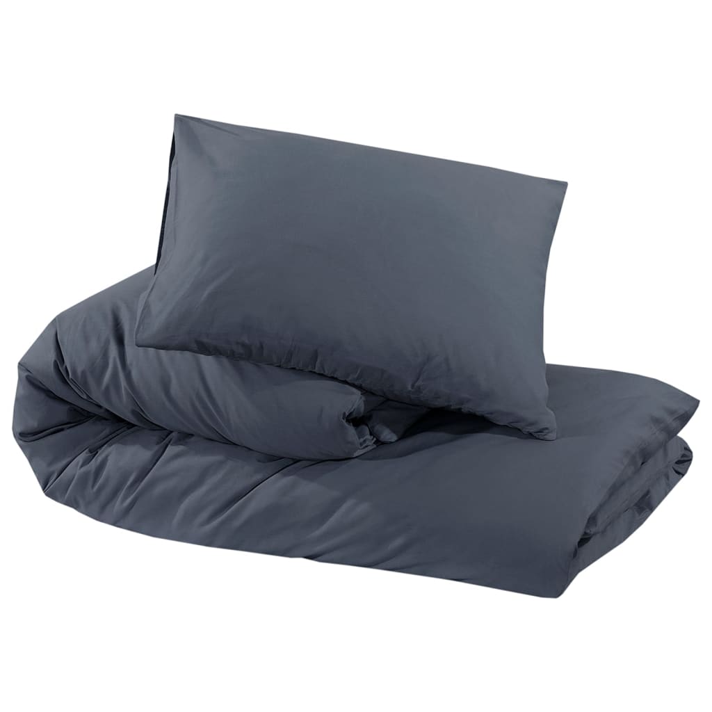 Bettwäsche-Set Anthrazit 200x220 cm Leichte Mikrofaser - Pazzar.ch