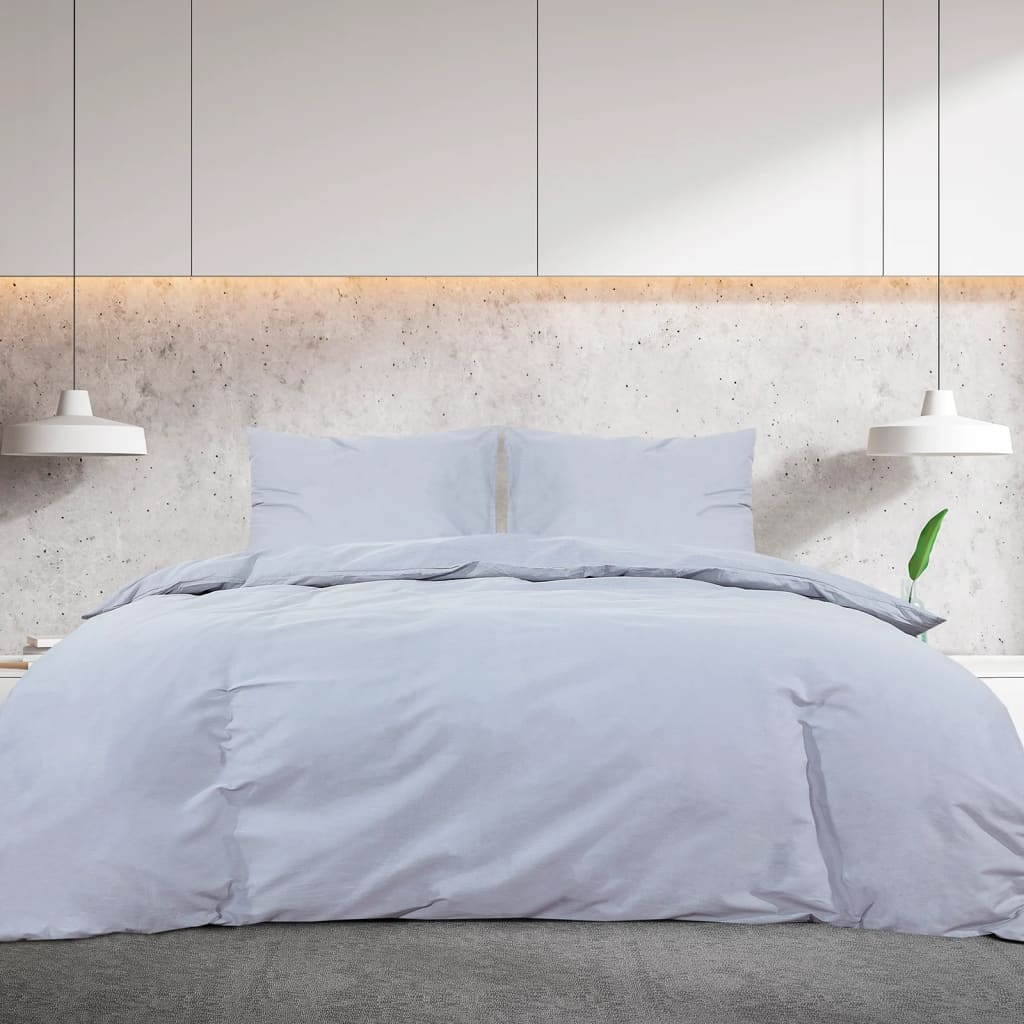 Bettwäsche-Set Grau 260x240 cm Leichte Mikrofaser - Pazzar.ch