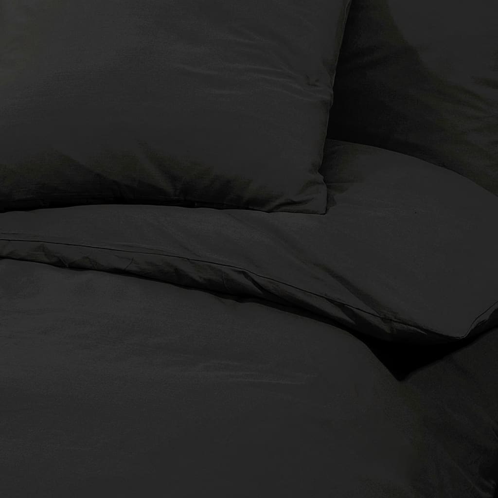Bettwäsche-Set Schwarz 140x200 cm Leichte Mikrofaser - Pazzar.ch