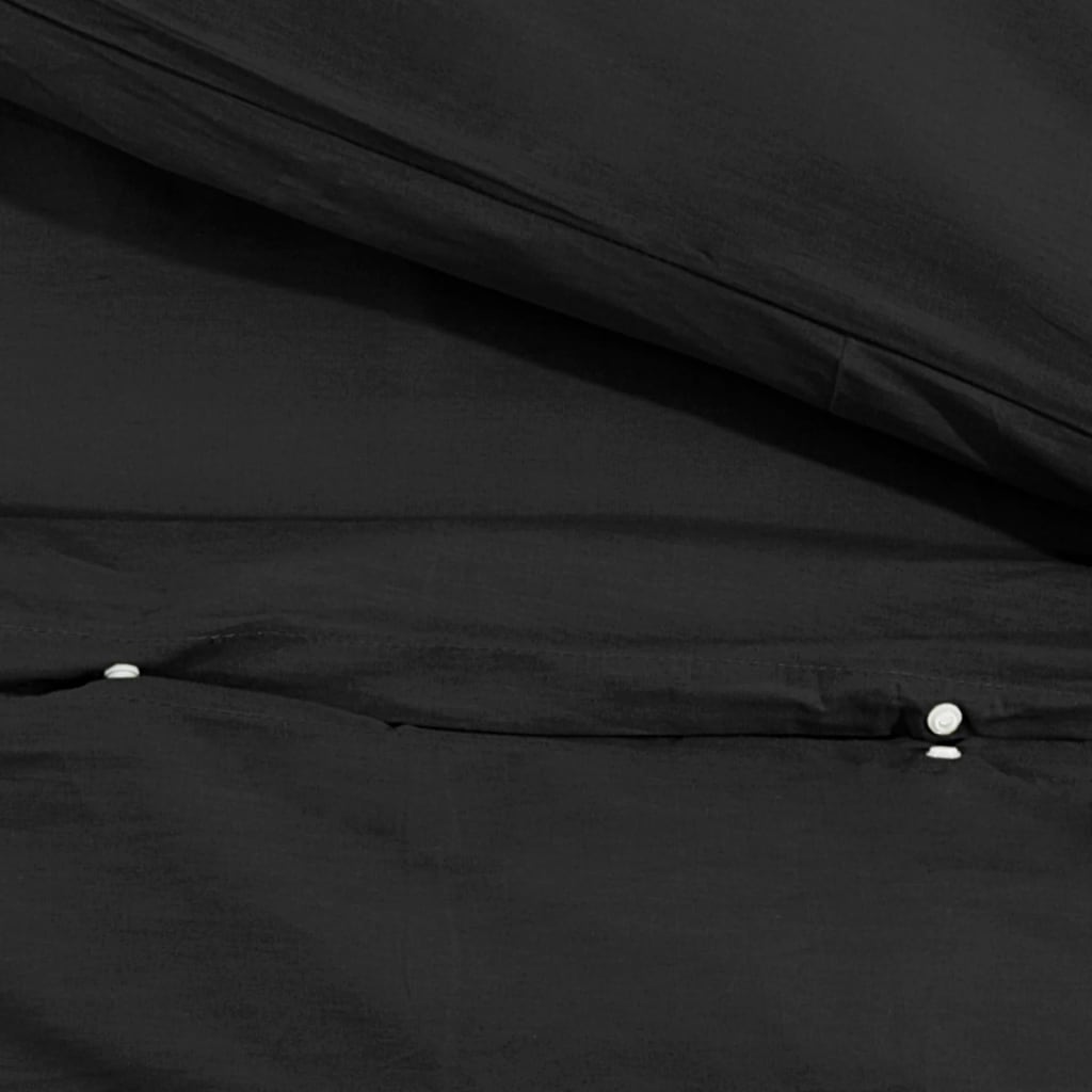 Bettwäsche-Set Schwarz 260x240 cm Leichte Mikrofaser - Pazzar.ch