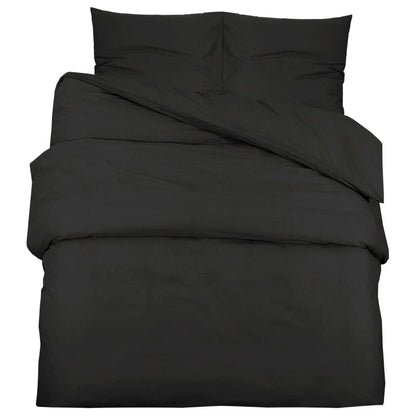 Bettwäsche-Set Schwarz 200x220 cm Leichte Mikrofaser - Pazzar.ch