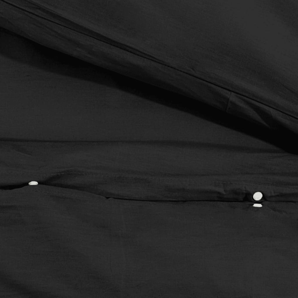 Bettwäsche-Set Schwarz 200x220 cm Leichte Mikrofaser - Pazzar.ch