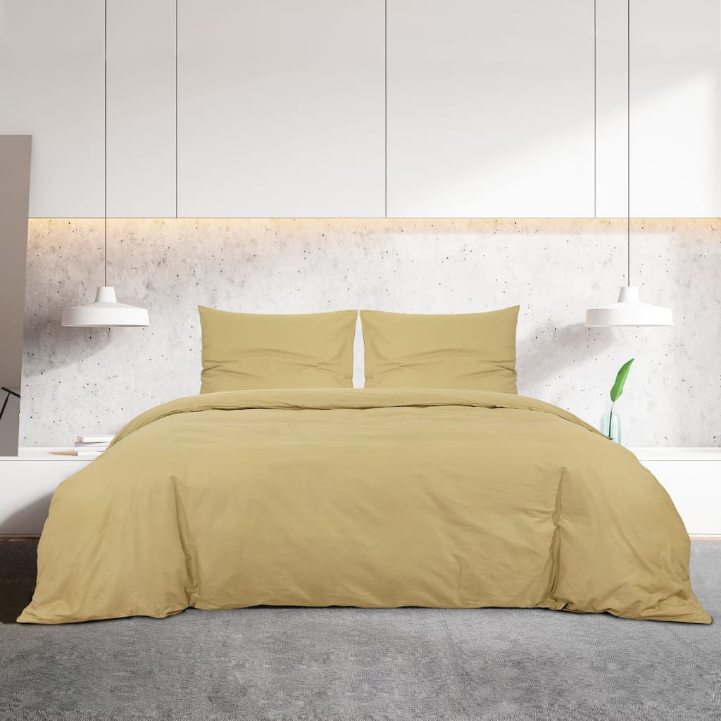 Bettwäsche-Set Taupe 135x200 cm Leichte Mikrofaser - Pazzar.ch