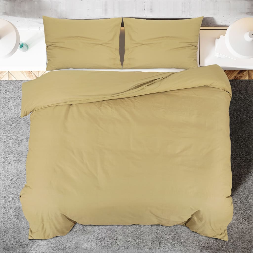 Bettwäsche-Set Taupe 135x200 cm Leichte Mikrofaser - Pazzar.ch