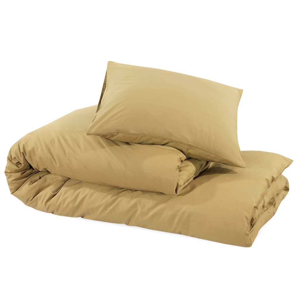 Bettwäsche-Set Taupe 135x200 cm Leichte Mikrofaser - Pazzar.ch