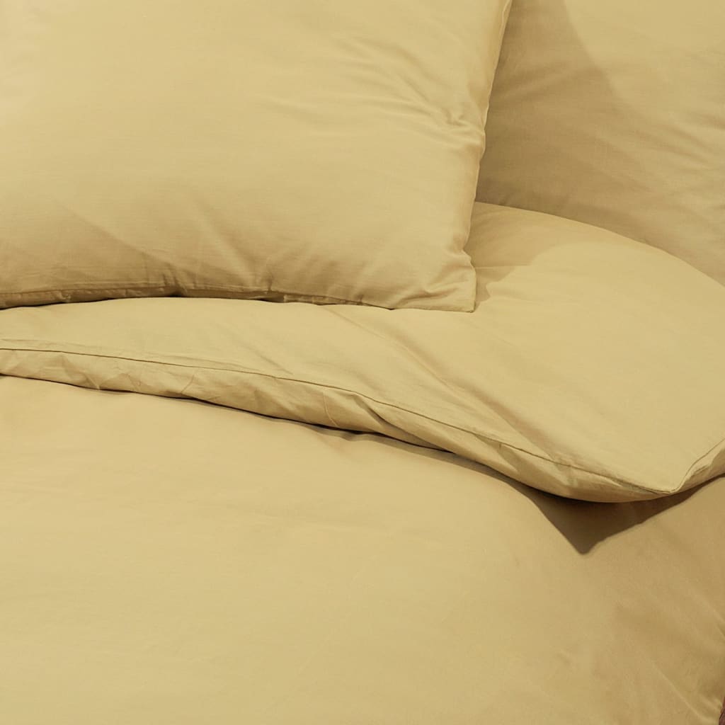 Bettwäsche-Set Taupe 135x200 cm Leichte Mikrofaser - Pazzar.ch