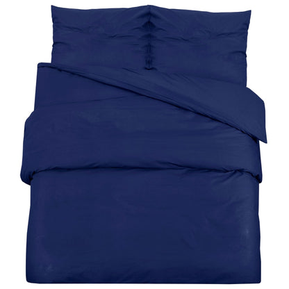 Bettwäsche-Set Marineblau 240x220 cm Leichte Mikrofaser - Pazzar.ch