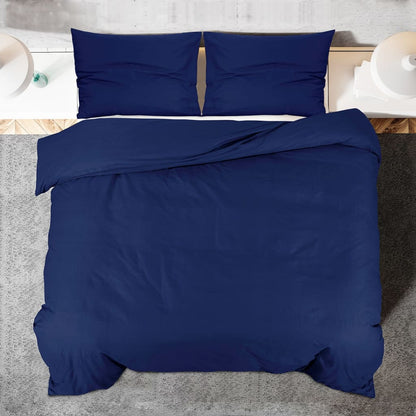 Bettwäsche-Set Marineblau 240x220 cm Leichte Mikrofaser - Pazzar.ch
