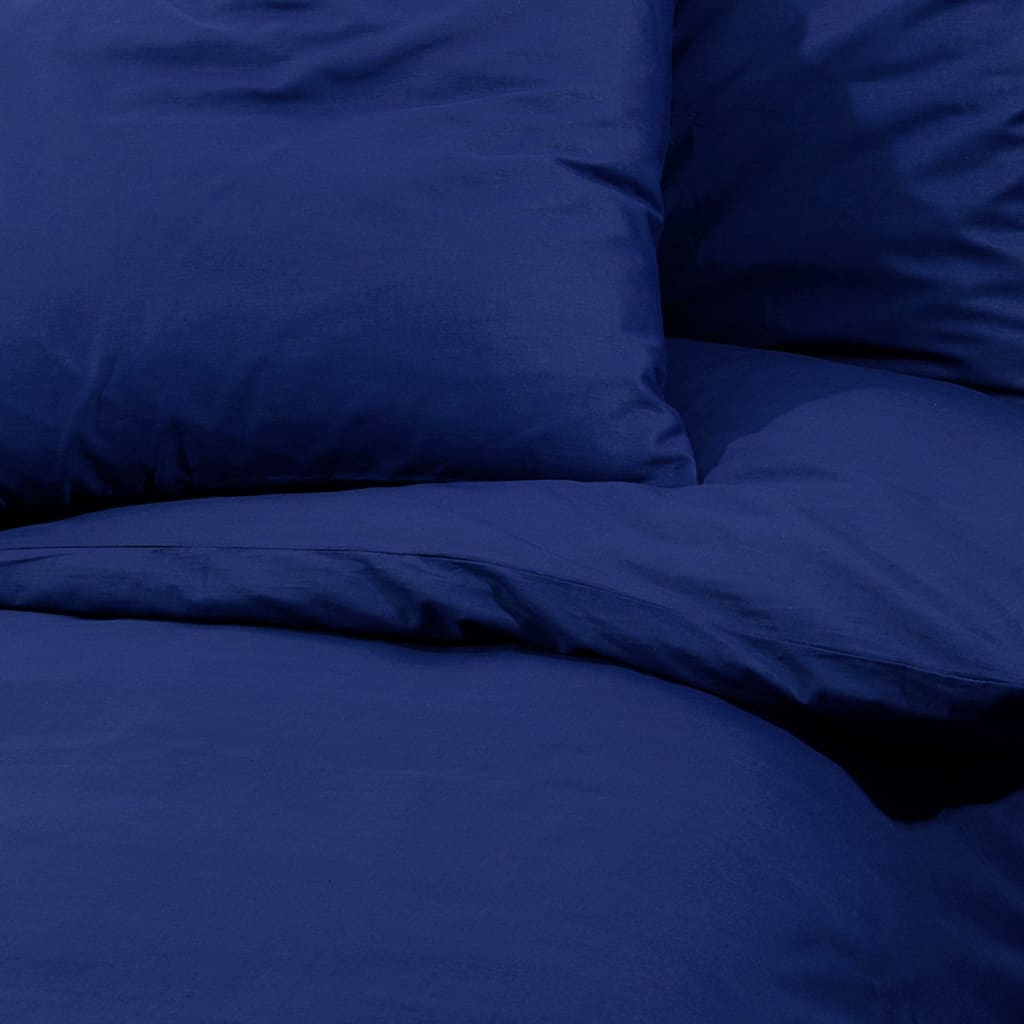 Bettwäsche-Set Marineblau 240x220 cm Leichte Mikrofaser - Pazzar.ch