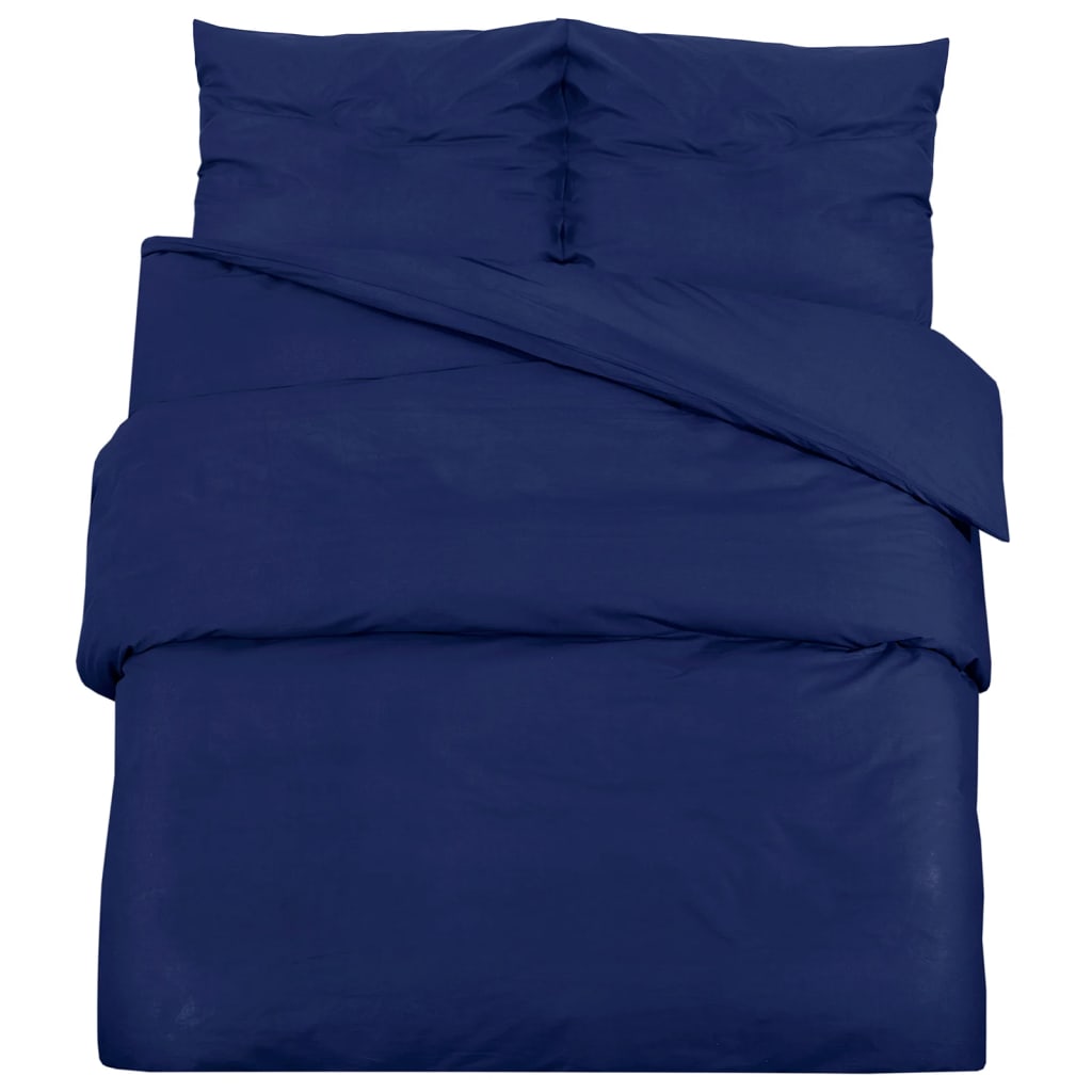 Bettwäsche-Set Marineblau 220x240 cm Leichte Mikrofaser - Pazzar.ch