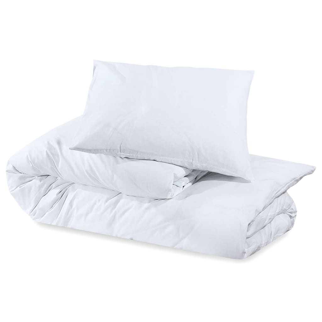 Bettwäsche-Set Weiß 200x220 cm Leichte Mikrofaser - Pazzar.ch