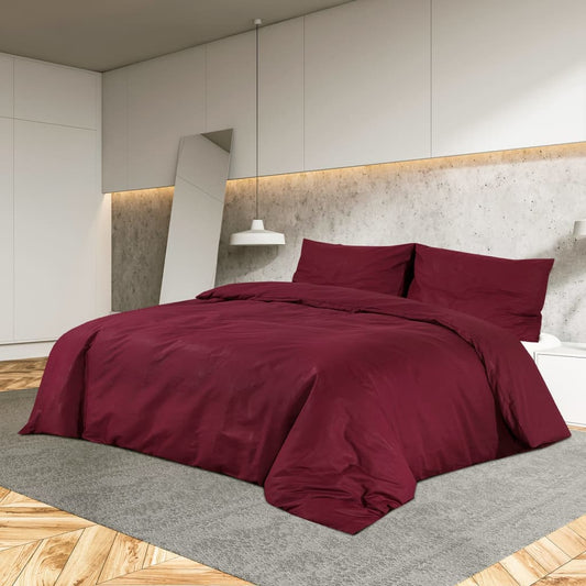 Bettwäsche-Set Bordeauxrot 200x200 cm Leichte Mikrofaser - Pazzar.ch