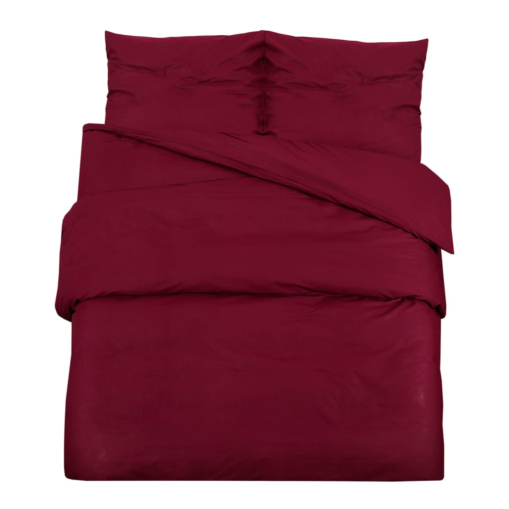 Bettwäsche-Set Bordeauxrot 240x220 cm Leichte Mikrofaser - Pazzar.ch