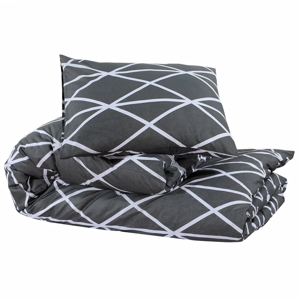 Bettwäsche-Set Grau 240x220 cm Baumwolle - Pazzar.ch