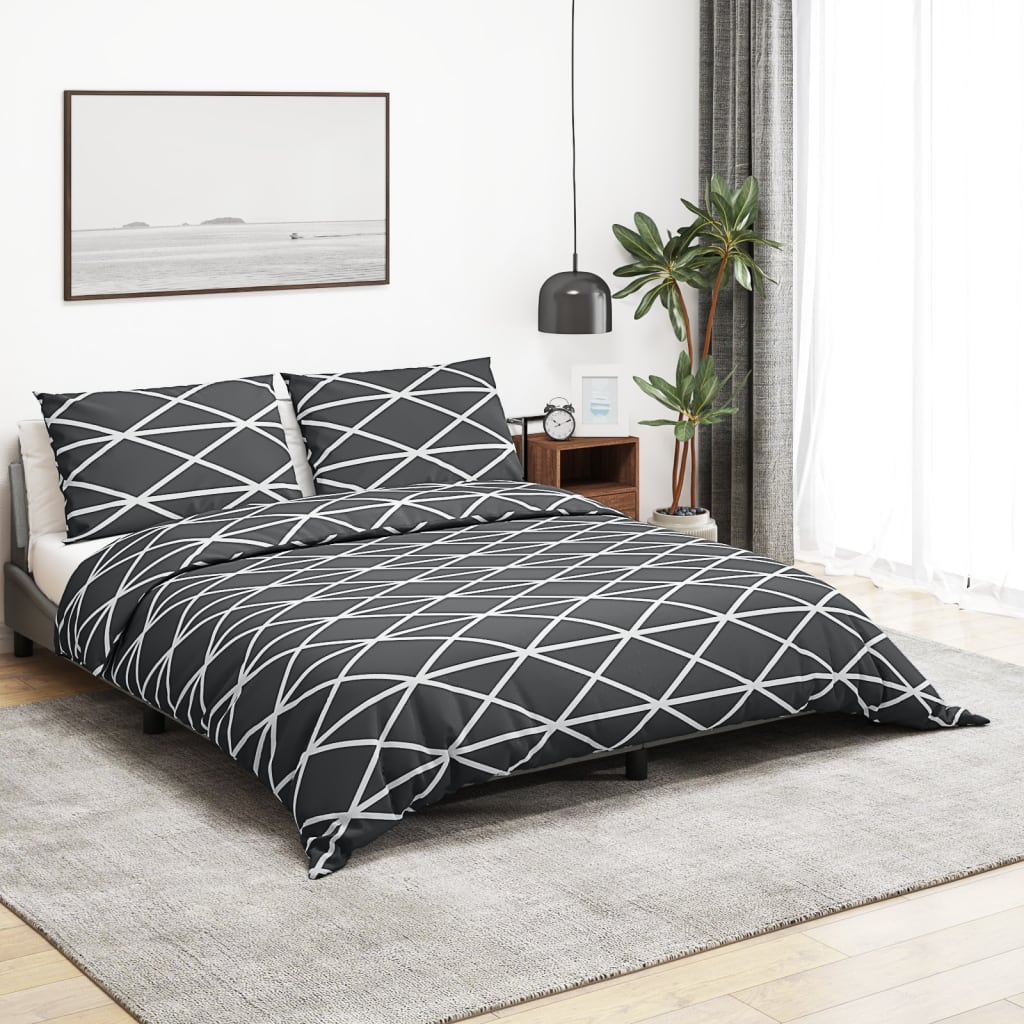 Bettwäsche-Set Grau 240x220 cm Baumwolle - Pazzar.ch