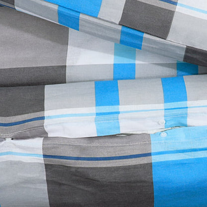 Bettwäsche-Set Blau und Grau 200x200 cm Baumwolle - Pazzar.ch