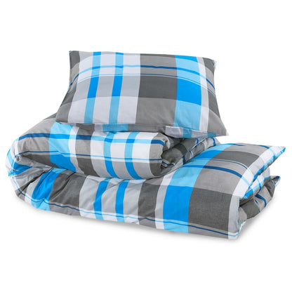 Bettwäsche-Set Blau und Grau 200x200 cm Baumwolle - Pazzar.ch