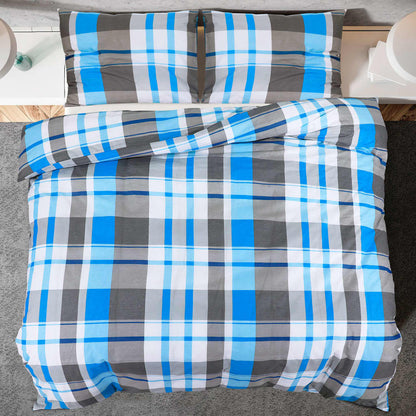 Bettwäsche-Set Blau und Grau 135x200 cm Baumwolle - Pazzar.ch