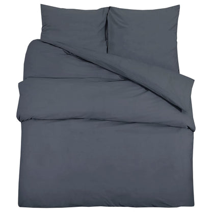 Bettwäsche-Set Anthrazit 240x220 cm Baumwolle - Pazzar.ch