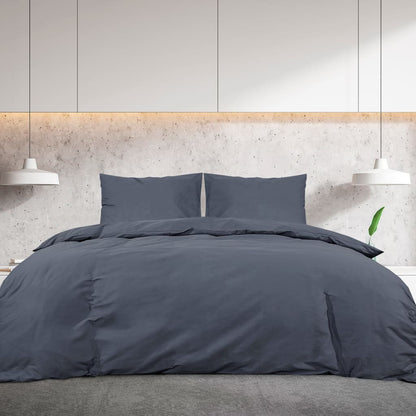 Bettwäsche-Set Anthrazit 240x220 cm Baumwolle - Pazzar.ch