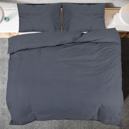 Bettwäsche-Set Anthrazit 220x240 cm Baumwolle - Pazzar.ch
