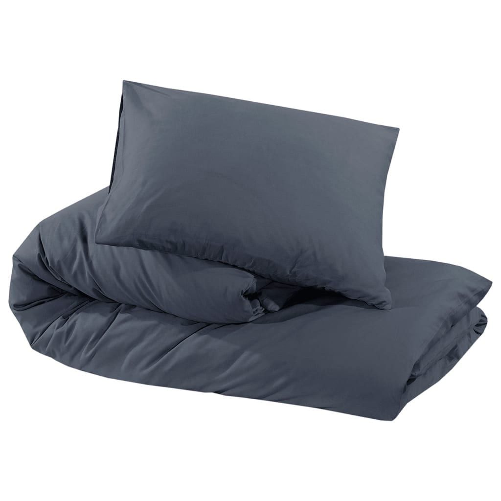 Bettwäsche-Set Anthrazit 200x220 cm Baumwolle - Pazzar.ch