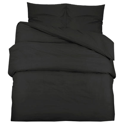 Bettwäsche-Set Schwarz 240x220 cm Baumwolle - Pazzar.ch
