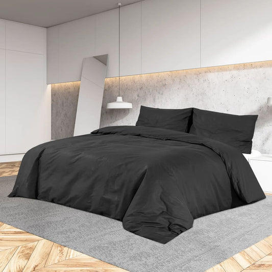 Bettwäsche-Set Schwarz 155x220 cm Baumwolle - Pazzar.ch