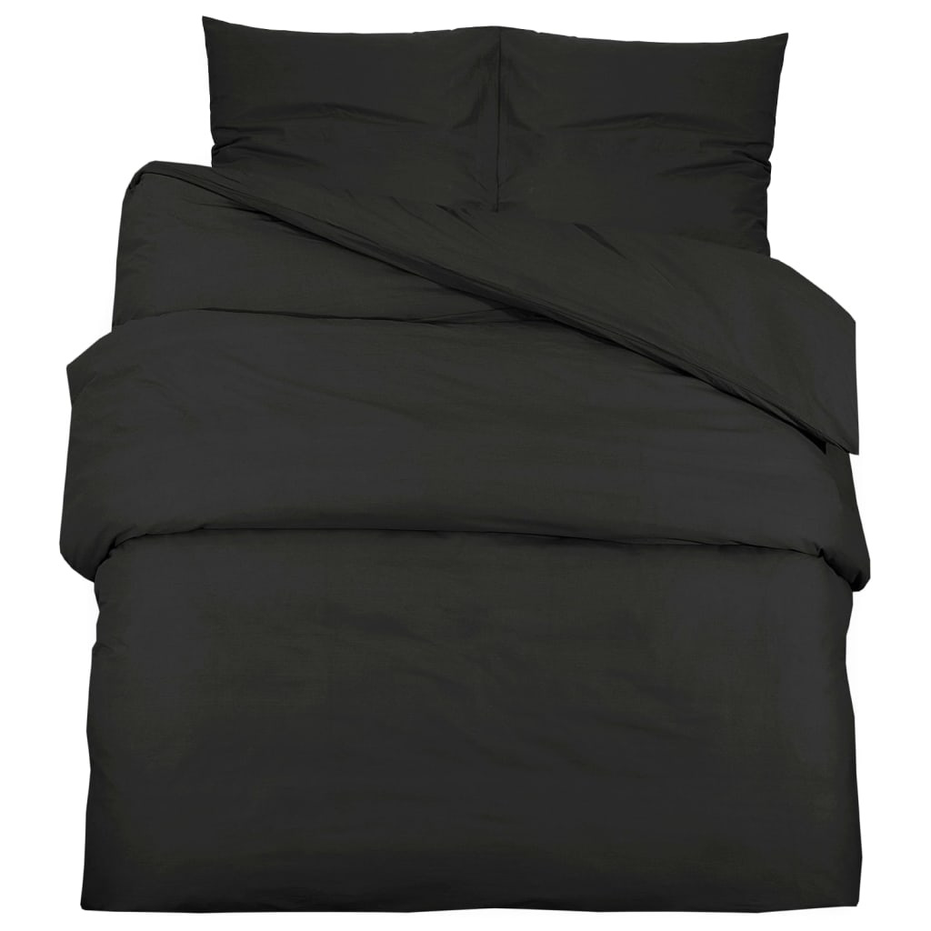 Bettwäsche-Set Schwarz 200x220 cm Baumwolle - Pazzar.ch