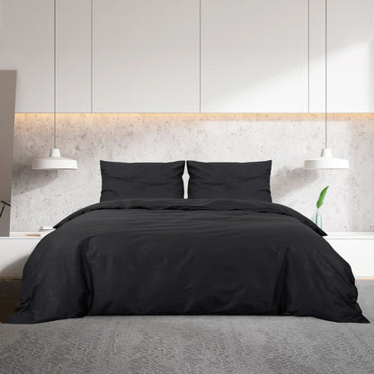 Bettwäsche-Set Schwarz 200x220 cm Baumwolle - Pazzar.ch