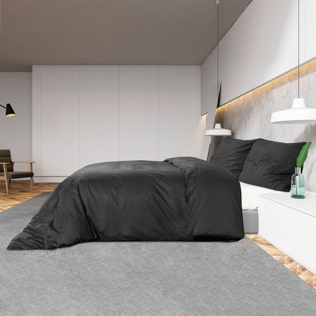 Bettwäsche-Set Schwarz 200x220 cm Baumwolle - Pazzar.ch