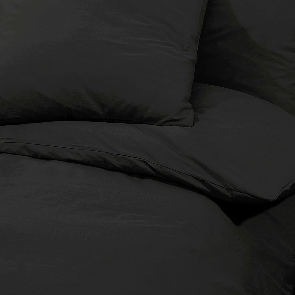 Bettwäsche-Set Schwarz 200x220 cm Baumwolle - Pazzar.ch