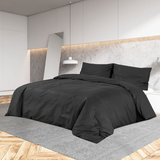 Bettwäsche-Set Schwarz 200x220 cm Baumwolle - Pazzar.ch