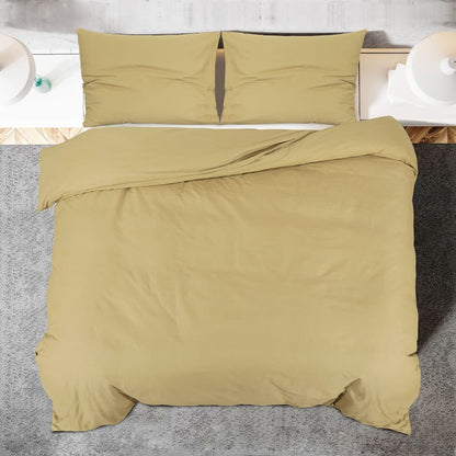 Bettwäsche-Set Taupe 135x200 cm Baumwolle - Pazzar.ch