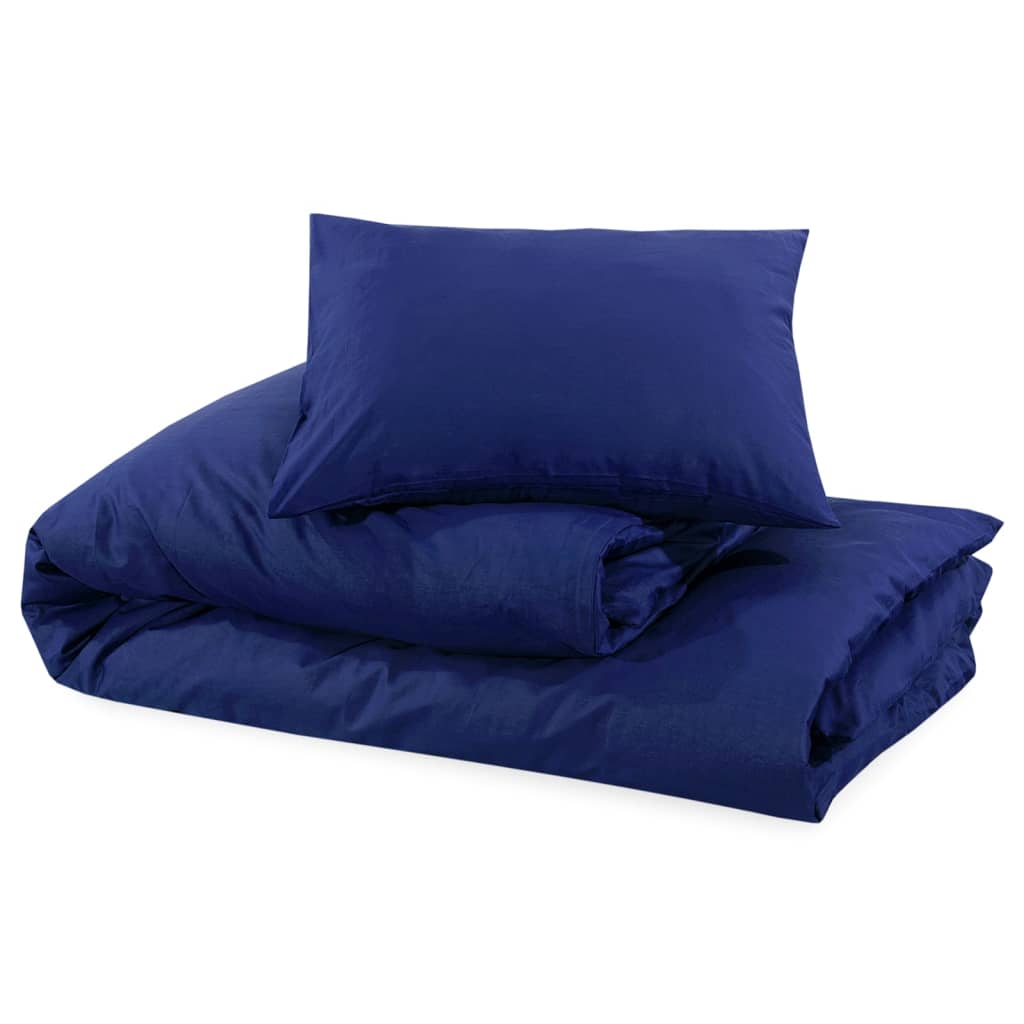 Bettwäsche-Set Marineblau 135x200 cm Baumwolle - Pazzar.ch
