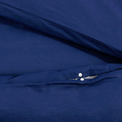 Bettwäsche-Set Marineblau 135x200 cm Baumwolle - Pazzar.ch