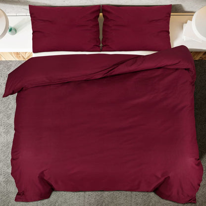 Bettwäsche-Set Bordeauxrot 135x200 cm Baumwolle - Pazzar.ch