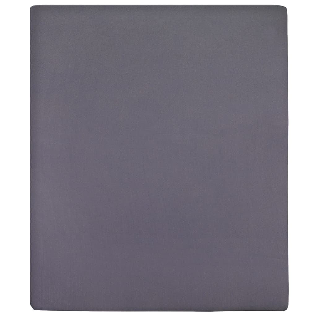 Spannbettlaken 2 Stk. Jersey Anthrazit 140x200 cm Baumwolle - Pazzar.ch