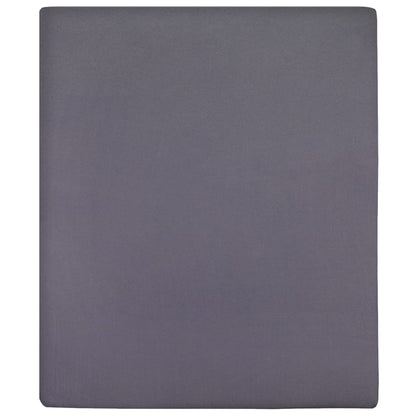 Spannbettlaken Jersey Anthrazit 160x200 cm Baumwolle - Pazzar.ch