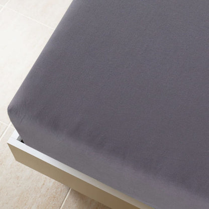 Spannbettlaken Jersey Anthrazit 160x200 cm Baumwolle - Pazzar.ch