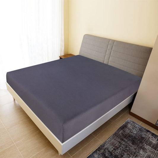 Spannbettlaken Jersey Anthrazit 160x200 cm Baumwolle - Pazzar.ch