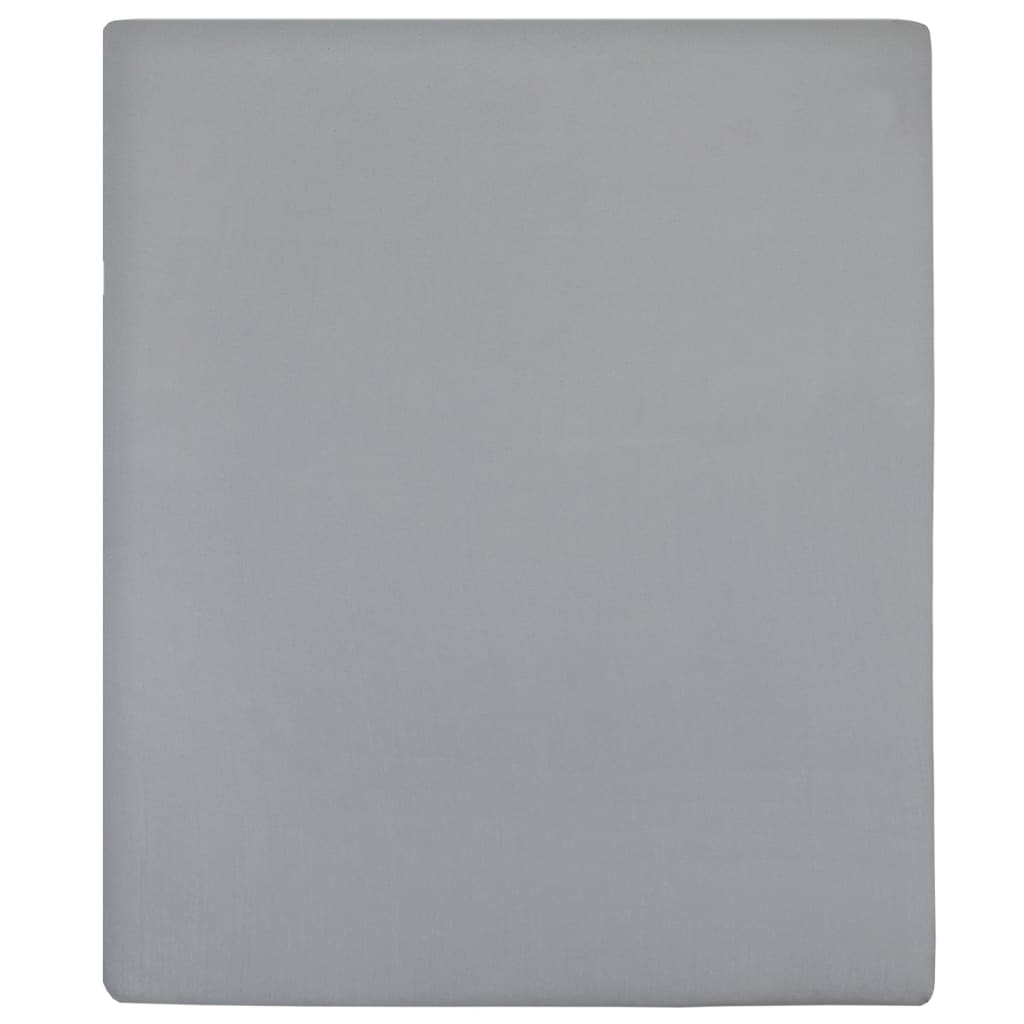 Spannbettlaken Jersey Grau 140x200 cm Baumwolle - Pazzar.ch